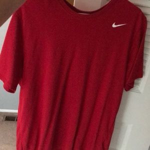 Red Nike Cotton T shirt